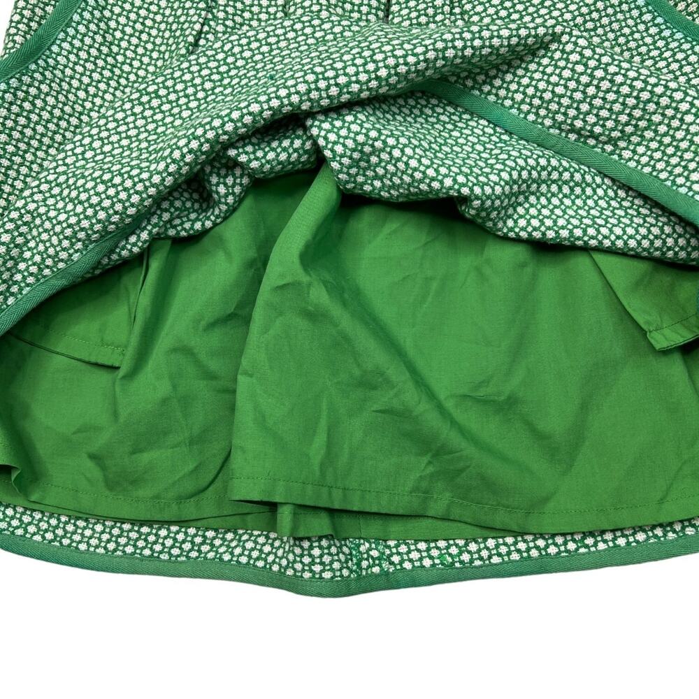 Tullette Retro Geometric Print Lined Pleat Front Mini Skirt Green Size Small - Picture 4 of 7